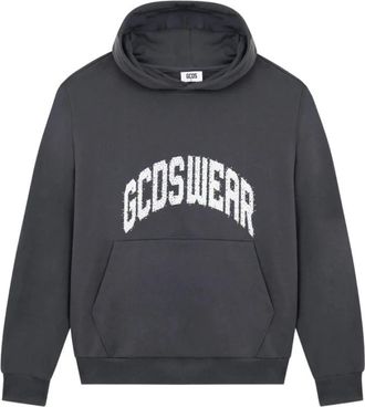 GCDS Hoodie met strassteentjes - Heren - Hoodies - Grijs - XL - Katoen - Hoodies & sweatvesten