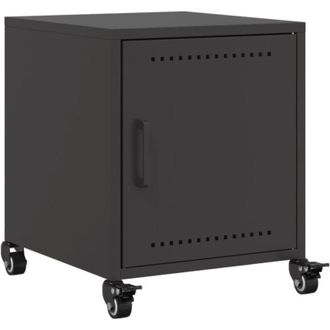 vidaXL Mesita De Noche Acero Negra 36x39x43,5 Cm Vidaxl