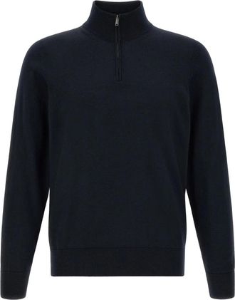 HUGO BOSS Hoodies & sweatvesten, Heren, Blauw, 2Xl, Wol, H-Ebenji Half-zip Sweater