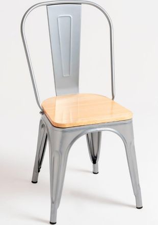 Regalos Miguel Pack 2 Sillas color gris metalizado en acero reforzado