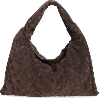 Bottega Veneta Large Hop Intrecciato Suede Hobo Bag in 2190 Fondant-M Brass at Nordstrom