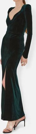 Galvan Vanitas Long Sleeved Dress In Hunter Green