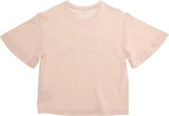 Chlo&eacute; Girls T-Shirt Round Neck Pink Cotton T-Shirts And Polos
