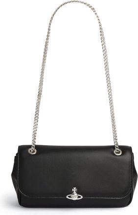 Vivienne Westwood Chain Crossbody Black Leather Purse