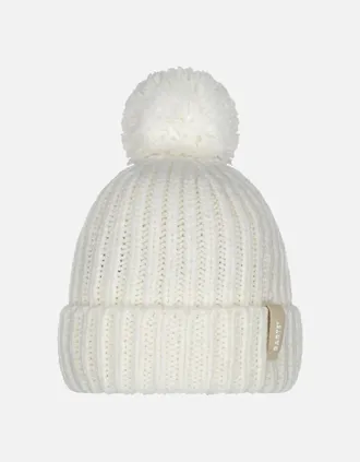 Barts Womens Barts Womens Joansy Curffed Pom Pom Bobble Hat - Cream - Size: ONE size