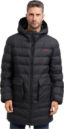 HUGO BOSS Waterdichte Jas met Capuchon - Heren - Dons jassen - Zwart - 2XL - Jassen