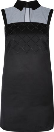 Elisabetta Franchi Black Duchesse Satin Mini Dress