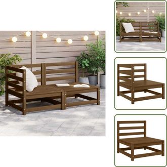 vidaXL The Living Store Set Divani da Giardino 2 pz Ambra in Legno Massello di Pino - Divano da esterno