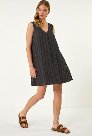 Roman Textured Short A-Line Dress