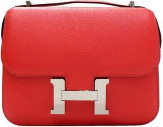 Herm&egrave;s Pre-owned Constance 18 Mini - Dames - Vintage Schoudertas - Rood - ONE Size - Leer - Vintage
