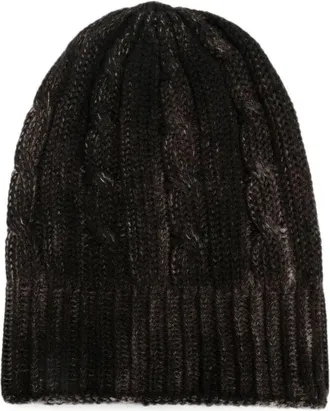 Avant Toi Hat Cashmere Hand Painted Cashmere Braided And Ribbed Hat
