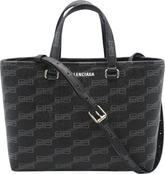 Balenciaga Black Gray Coated Canvas Tote Bag (Pre-Owned)