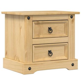 vidaXL Vidaxl - Mesita De Noche Corona Madera Maciza De Pino 53x39x50 Cm