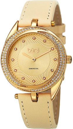 B&uuml;rgi Burgi Womens Leather Diamond Watch