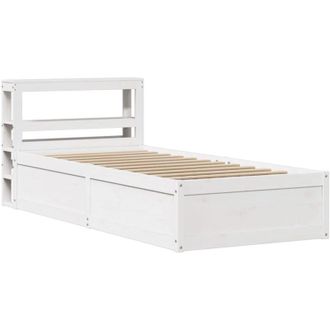 vidaXL Estructura De Cama Con Cabecero Madera Pino Blanco 90x190 Cm Vidaxl