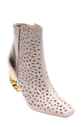 Lady Couture Breeze Rhinestone Pointed Toe Bootie in Gold at Nordstrom Rack, Size 13
