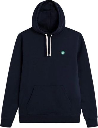 Wood Wood Ian Hoodie - Heren - Hoodies - Blauw - S - Katoen - Hoodies & sweatvesten