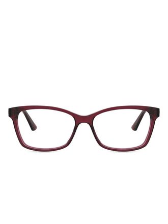 Pierre Cardin rectangular embellished glasses - Red