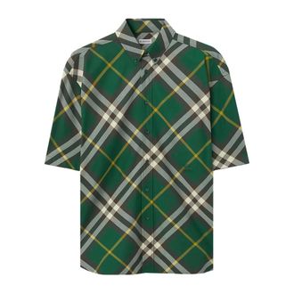 Burberry Short Sleeve Shirts, male, Multicolor, Size: M EKD Logo Short Sleeve Check Shirt