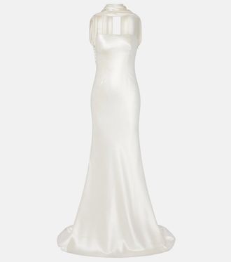 Danielle Frankel Bridal River silk and wool bustier gown