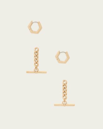 AllSaints Fern Multi Chain Earring Set