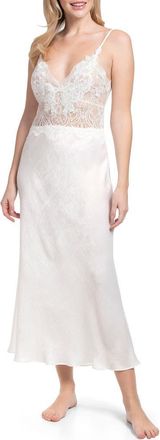 In Bloom by Jonquil Marry Me Lace & Satin Nightgown in Ivory at Nordstrom, Size Medium