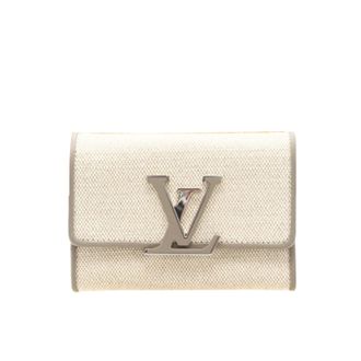Louis Vuitton Beige Canvas Wallet (Tri-Fold) (Pre-Owned)