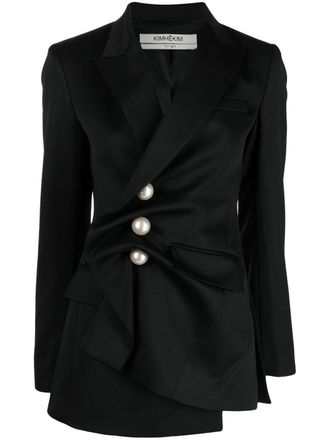 Kimhekim asymmetric single-breasted blazer - Black