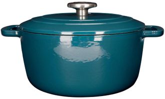 Cosy & Trendy Runder Gusseisen Topf & Br&auml;ter Fontastic mit Deckel, Petrol