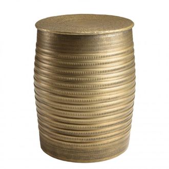 Macabane Mesa auxiliar de aluminio H45cm lat&oacute;n oscuro estampado