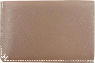 Herm&egrave;s Pre-owned Wallets, female, Gray, Size: ONE SIZE Pre-owned Evercolor Card Case