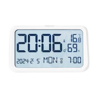 OEM Reloj Despertador Lcd, Reloj Multifuncional Para Sala De Estar, Dormitorio, Luz Nocturna - Blanco
