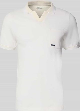 s.Oliver Red Label Regular Fit Poloshirt aus reiner Baumwolle Modell OPEN COLLAR POLO in Weiss, Gr&ouml;&szlig;e XXL