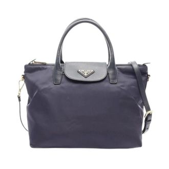 Prada Pre-owned Handbags, female, Blue, Size: ONE SIZE Pre-owned Vintage Nylon Handbag