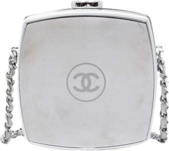 Chanel Pre-owned Clutch met ketting - Dames - Vintage Mini Tas - Wit - ONE Size - Leer - Vintage