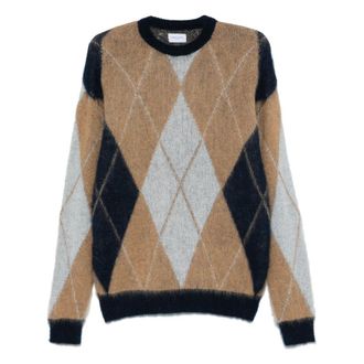 Family Fir$t Milano Luxe Mohair Gebreide Trui - Heren - Ronde hals truien - Veelkleurig - L - Truien & Vesten