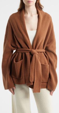 House of CB Madison Wool Drape Cardigan in Chestnut at Nordstrom, Size X-Large