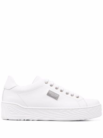 Philipp Plein Sneakers con placca logo - Bianco