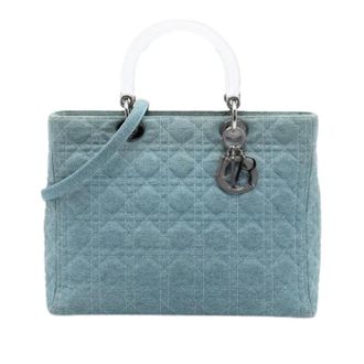 Dior Pre-owned Lady Satchel - Dames - Vintage Handtas - Blauw - ONE Size - Denim - Vintage