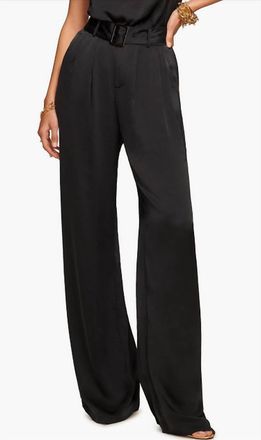 Ramy Brook Amaya Belted Satin Pants In Black