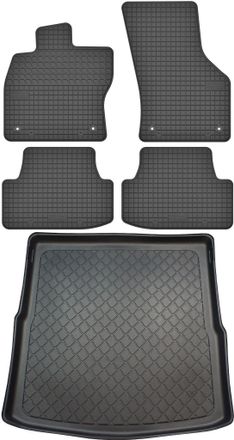 OEM Volkswagen Golf Vii Kombi De 09.2013 A 06.2020 Set - Alfombrillas De Goma Para Coche + Alfombrilla Para Maletero