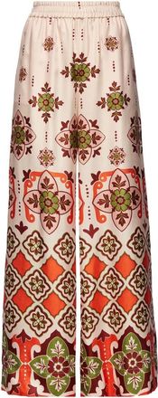 La DoubleJ Zijden Palazzo Broek - Dames - Wijde Broeken - Veelkleurig - XL - Broeken