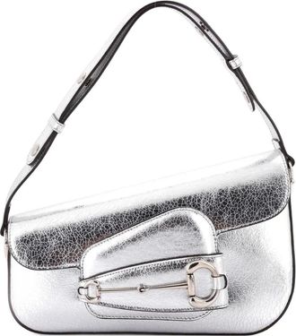 Gucci Horsebit 1955 kleine asymmetrische leren schoudertas - Groen