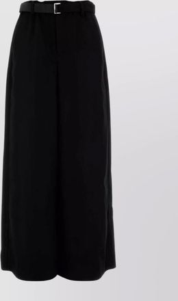 sacai wide-leg wool trousers with belted waist