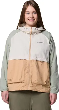 Columbia Spire Valley Windbreaker Jacket Womens Multi Full Zip Hooded JAX1976