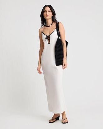 Onia Soleil Slip Dress in Egret/black at Nordstrom, Size 10