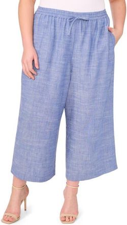CeCe by Cynthia Steffe Wide Leg Drawstring Pants in Indigo Wash at Nordstrom, Size 1X