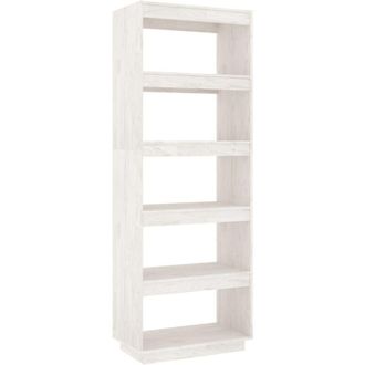 vidaXL Vidaxl - Book Cabinet/Room Divider White 60x35x167 cm Solid Pinewood
