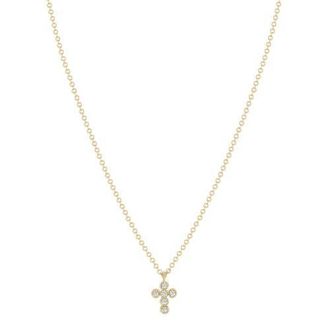 Electric Picks Like A Prayer Cubic Zirconia Cross Necklace in Gold at Nordstrom