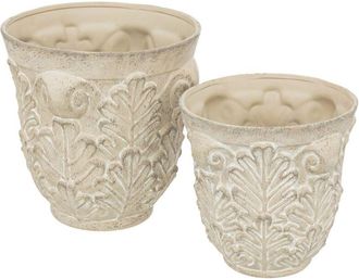 Atmosphera Atmosphera - Lote De 2 Macetas De Cer&aacute;mica Little Cottage D29 35cm Cr&eacute;ateur DInt&eacute;rieur